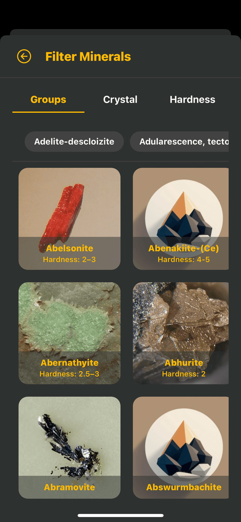 Mineralify Filter Interface